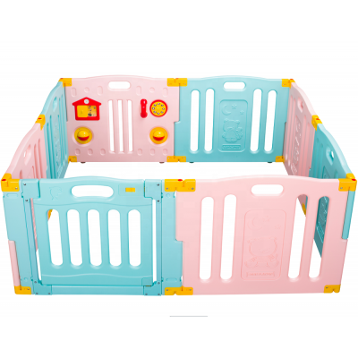 8 Panel Playpen Kids Safety Activity Centre Baby Play Yard  with Lock Door Children's Fence for Home Indoor Outdoor