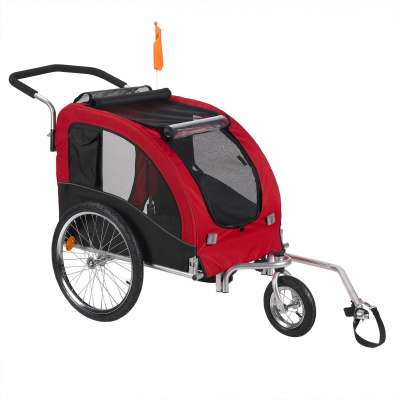 Large size 2 in 1 dog trailer, folding pet trailer for bicycle can use as pet stroller