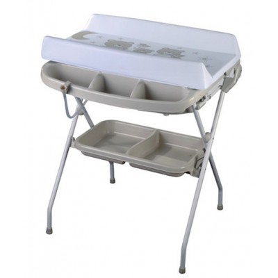 Multifunctional foldable baby bath changing table with bath tub